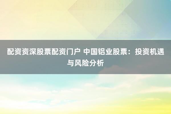 配资资深股票配资门户 中国铝业股票：投资机遇与风险分析