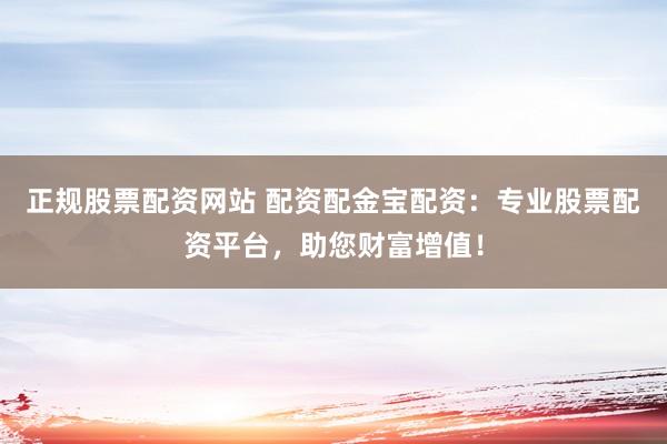 正规股票配资网站 配资配金宝配资：专业股票配资平台，助您财富增值！
