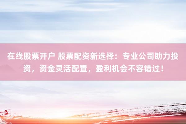 在线股票开户 股票配资新选择：专业公司助力投资，资金灵活配置，盈利机会不容错过！