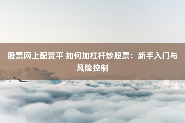 股票网上配资平 如何加杠杆炒股票：新手入门与风险控制