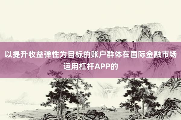 以提升收益弹性为目标的账户群体在国际金融市场运用杠杆APP的