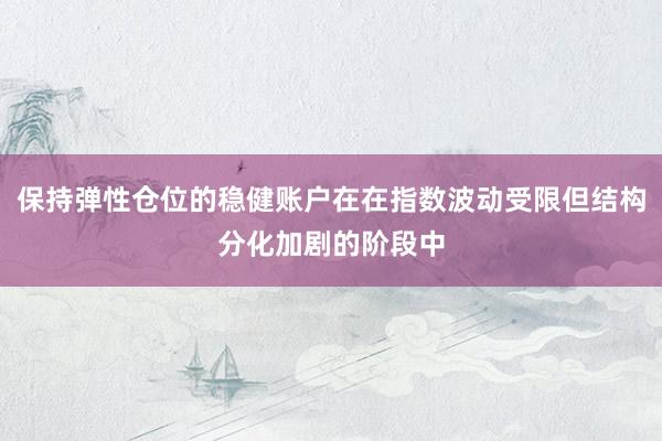 保持弹性仓位的稳健账户在在指数波动受限但结构分化加剧的阶段中